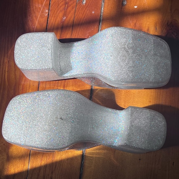 Jeffrey Campbell Block Heel Sparkle Sandals - Picture 4 of 4